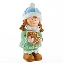 Новорічна декоративна фігурка з підсвічуванням Дівчинка з пряниковим будиночком Yiwu CR-6-2 з порцеляни 10,5 × 9,5 × 22 см 