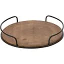 Піднос J-line дерев'яний круглий з ручками діаметр 40 см Бельгія (463151)