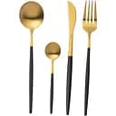 Набор столовых приборов J-line черный с золотом 24 шт. (48995)