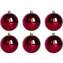 Набір ялинкових іграшок Devilon кулі 8 см червоний глянець 6 шт. (890834)