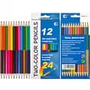 Дитячі двосторонні олівці для малювання "Two-color" CR765-12, 24 кольори