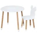 Детский столик Bambi Медвежонок 07-025W-ROUND для творчества со стульчиком 60х60 см