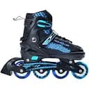 Ролики Profi A4150-M-BL поліуретан, розсувні, в один ряд, 35-38, шнурівка + бакля, розмір коліс 70 мм сині