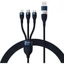 Кабель Baseus Flash Series II Two-for-three Charging Cable U+C to M+L+C 100W 1.2 м синій CASS030103