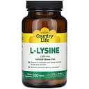 Амінокислота L-лізин Country Life 1000 мг 100 таблеток