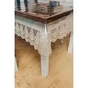 Силіконова скатертина з бежевим мереживом Петек 15 см 320х160 см