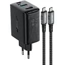 МЗП Acefast A17 PD65W GaN (1USB-A/1C/1HDMI) + кабель Type-C to Type-C Black