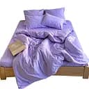 Комплект постельного белья Lelit Полуторный 150х215 см страйп сатин SS-3007/2 фиолетовый (le2000000148908)