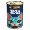 Вологий корм для котів М'ясна миска шматочки в соусі з яловичиною та печінкою 415 г