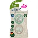 Пустышка круглая Nip Вишенка Ночь 0-6 мес. размер 1 зеленый с бежевым 2 шт. (91034-51)