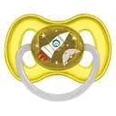 Пустышка латексная Canpol Babies Space, круглая, 6-18 мес., желтый (23/222_yel)