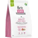 Сухой корм для собак малых пород Brit Care Dog Sustainable Adult Small Breed, с курицей и насекомыми, 3 кг
