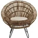 Кресло J-line из бамбука и ротанга с подушкой на ножках (1715)