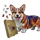 Деревянный пазл Милый Корги, А5, Картонная коробка 35 элементов