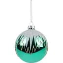 Новогодняя игрушка Novogod'ko Шар 8 cм глянцевая с орнаментом зеленая (973844)