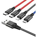 Кабель Hoco X76 4 in 1 Super charging cable Type-C + Type-C + iP + Micro Чорний
