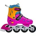 Ролики Profi A4151-M-V 22.5 см, заднє гальмо, поліуретан, шнурівка + бакля, 35-38 фіолетово-помаранчеві