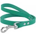 Поводок для собак BronzeDog Barksi Premium кожаный L 122х1.6 см бирюзовый