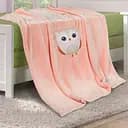 Плед дитячий Ярослав Фліс з аплікацією Сова 85х100 см рожевий (55229)