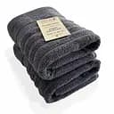 Набор 2 жаккардовых полотенца Lovely Svi для ванной, отелей, СПА, в подарок, 50*90 см Oxford Stripe темно – серый Charcoal