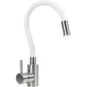 Смеситель кухонный Platinum KT 91 гибкий однорычажный из нержавеющей стали белый (000034765)