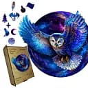 Пазл деревянный Магическая Сова, А4, Деревянная коробка 100 элементов