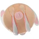 Тарілка на присосці Mega Zayka з ложкою та виделкою 350 мл MGZ-0109 (Peach)