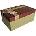 Подарочная коробка True с бантом бордово-золотая L 29.5×22.5×13 см