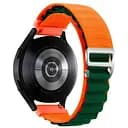 Ремінець для Xiaomi Amazfit GTS 22e34 mini - оранжево-темно-зелений Watchbands NormalCloth Wave ширина кріплення 20мм нейлоновий (W26-3WB67878447)