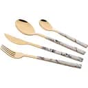 Набір столових приборів Ardesto Gemini Marmo золотисто-білий 16 шт. (AR1916MWS)