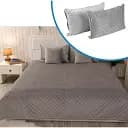 Набір VeLour покривало та 2 чохли на подушки Grey (К_994.55_Grey ромб)
