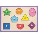 Дерев'яна рамка-вкладиш Viga Toys Кольорові фігури 8 елементів (50015)
