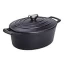 Гусятница чугунная с крышкой 3 л Ø22 см казан для тушения и запекания Yiwu HP-1-11-BLACK