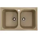 Кухонная мойка Platinum 7950 Equatoria гранитная глянцевая с креплением 79x50 см бежевая (000035781)