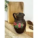 Кувшин керамический (глиняный) резной с ручкой Мак 2.5 л