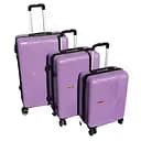 Набір валіз 3в1 пластик з кодовим замком та телескопічною ручкою бузковий (603)