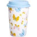 Склянка керамічна Liling Rongxiang Ceramic 420 мл із силіконовою кришкою білий RX-N240546W