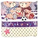 Подушка Homefort Дачна 50x50 см гіпоалергенна тканина фіолетова з малюнком ведмедя