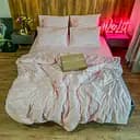 Комплект постельного белья Lelit Евро 200х215 см сатин страйп SS-3019/2 розовый (le2000000249902)