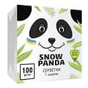 Одношарові паперові серветки Сніжна Панда, білий 24x24 см, 100 шт.