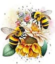 Набір для творчості алмазна картина Бджоли на соняшнику Strateg HEG88127, 30x40 см