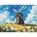 Алмазна мозаїка Млин посеред поля AMO8304, 30х40 см