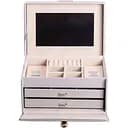 Кейс-сундучок для украшений Yiwu на кнопке 22.5x15.5x13 см серый HP-5-17G