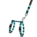 Шлея для котів та собак дрібних порід BronzeDog Urban Орнамент інки з нашивкою та повідцем XS 18-27 см