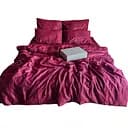 Комплект постельного белья Lelit Евро 200х215 см страйп сатин SS-3002/2 бордовый (2000000005461)