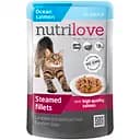 Вологий корм для дорослих котів Nutrilove тушковані шматочки з атлантичним лососем в соусі 85 г