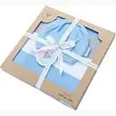 Детский плед вязаный Ideia + шапочка, голубой, 90х70 см (8-29909)