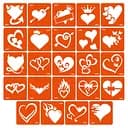 Набір трафаретів для біо-тату «C - сердечка» c-simple_24_1