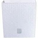 Горщик для квiтiв Prosperplast Rato квадратний низький, з вкладишем 2 в 1, 400 мм, бiлий (70896-449)