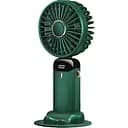 Портативний USB-вентилятор Mini Fan із підставкою для телефона та дисплеєм зелений (979)